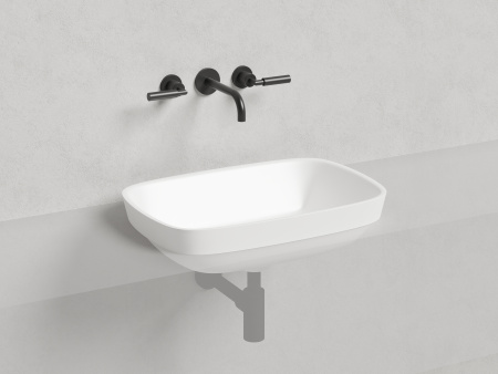 Раковина из искусственного камня Salini MAREA 1802202M 60х40 полувстраиваемая цвет белый без отверстий под смеситель